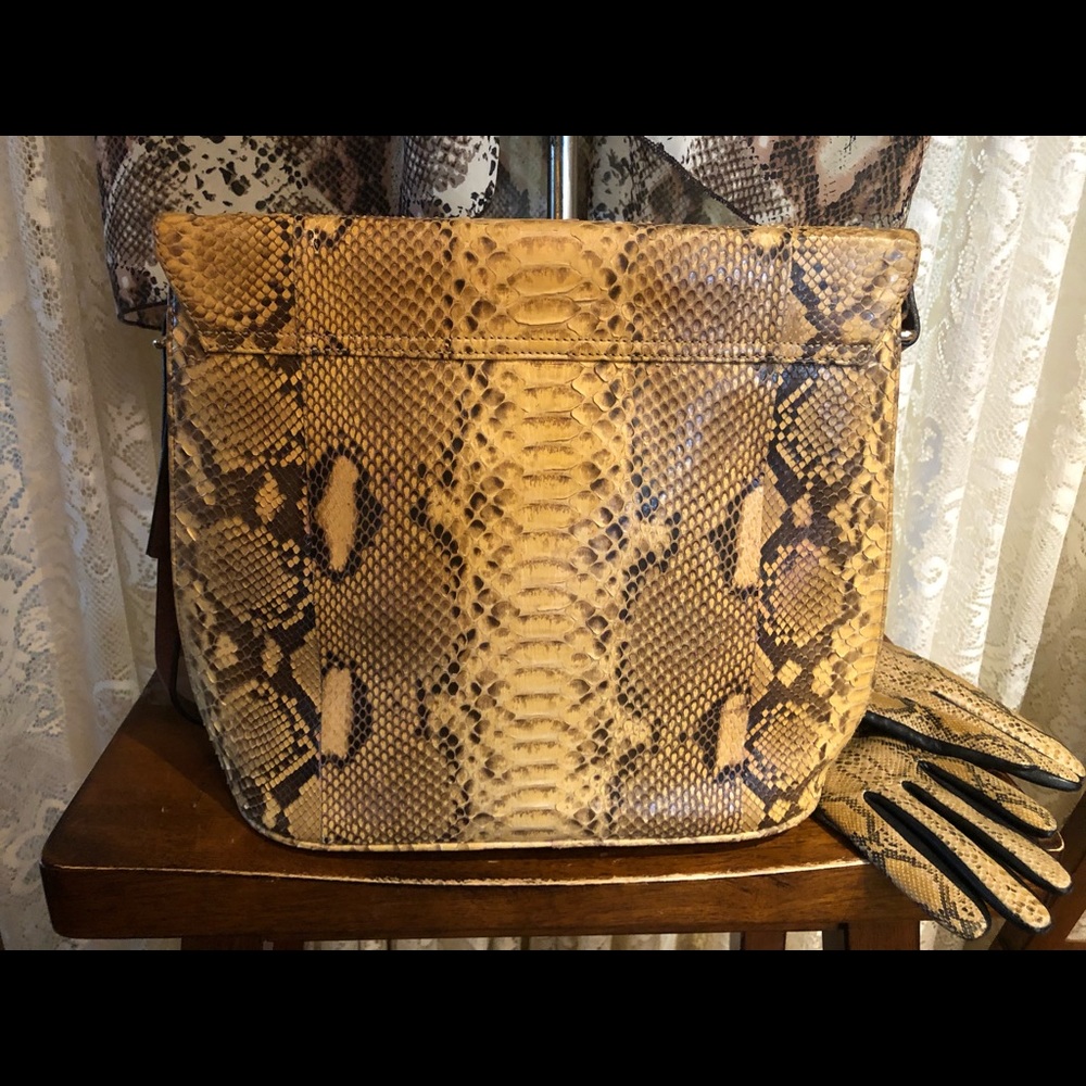 Genuine Python Snakeskin Western Purse Handbag Le… - image 4